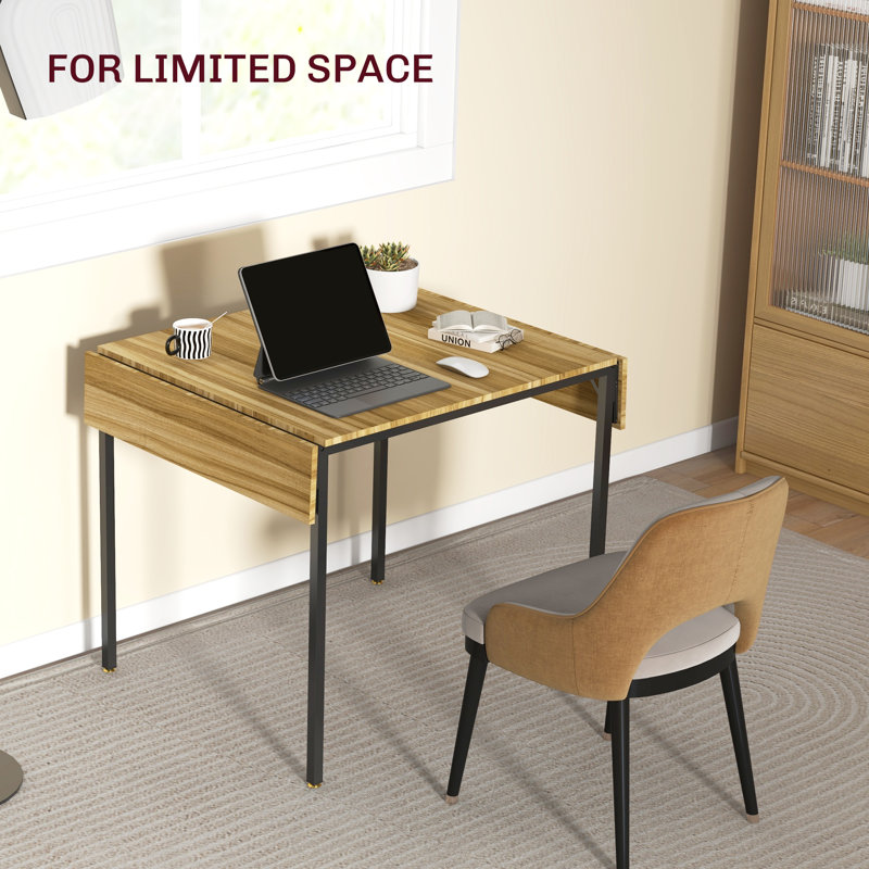 17 Stories Industrial Folding Dining Table For 2 To 4, Space Saving